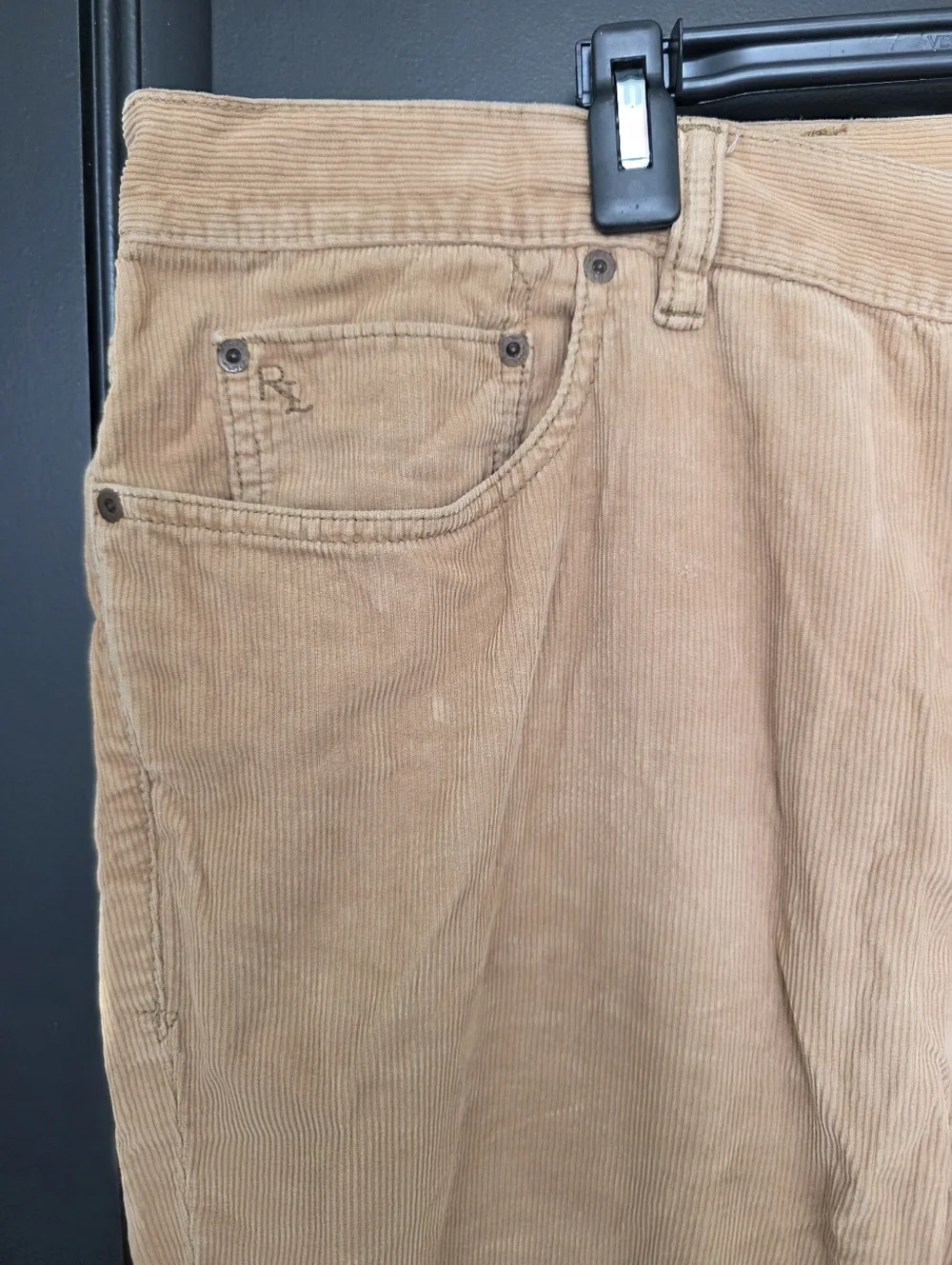 Polo Ralph Lauren Corduroy Pants Men 42x36 Tan Brown Straight Fit Classic Casual